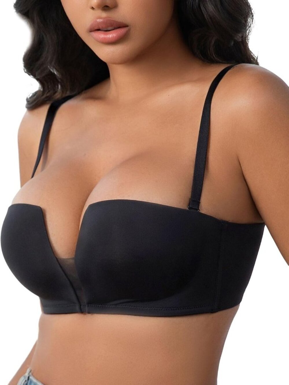 Wireless Push-Up Balconette Bra for Women, Seamless, Adds 1 Cup, Comfortable Fit